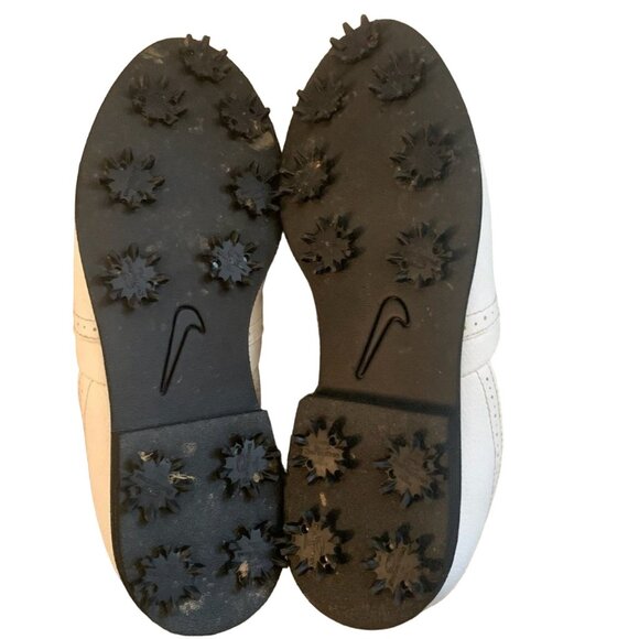 NIKE WOMEN'S GOLF SADDLE OXFORT SOFT SPIKES CLEATS TAN & WHITE‎ 7.5-NICE! - Picture 7 of 7